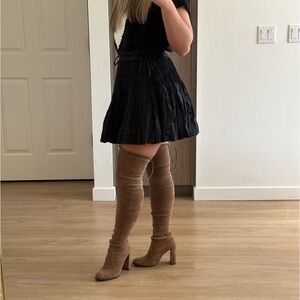 stuart weitzman beige over the knee heeled boots in size 7